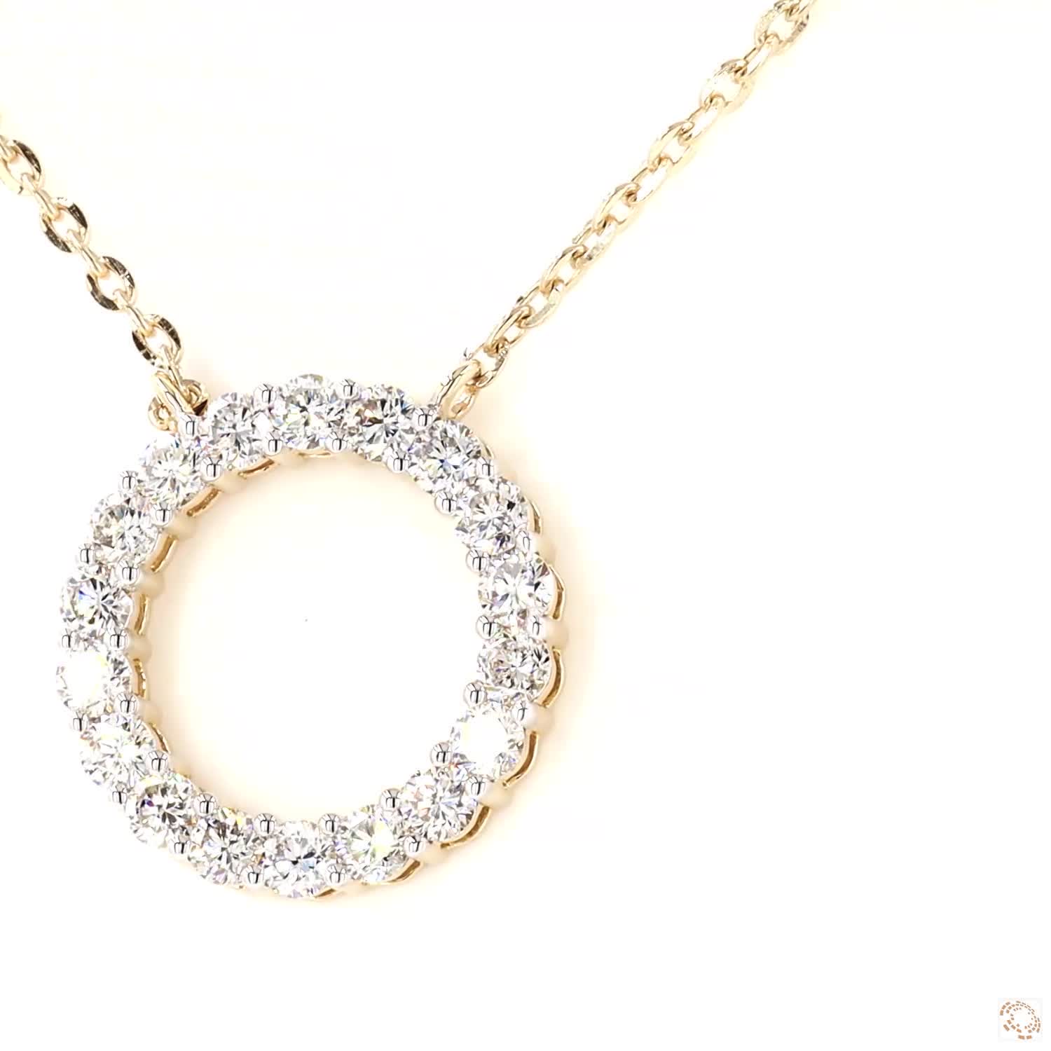 circular pendant encrusted with sparkling diamonds with chain ( DP60241 )