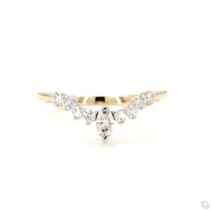 Elegant marquise diamond curved band minimalist stacking ring (DA60319)