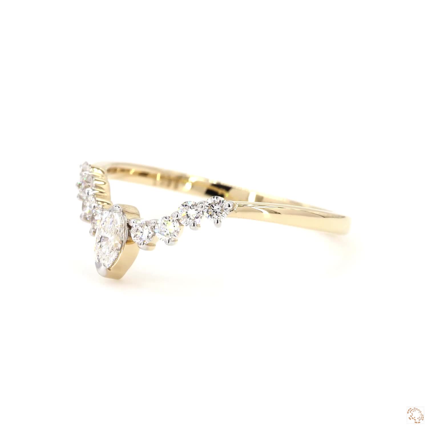 Elegant marquise diamond curved band minimalist stacking ring (DA60319)