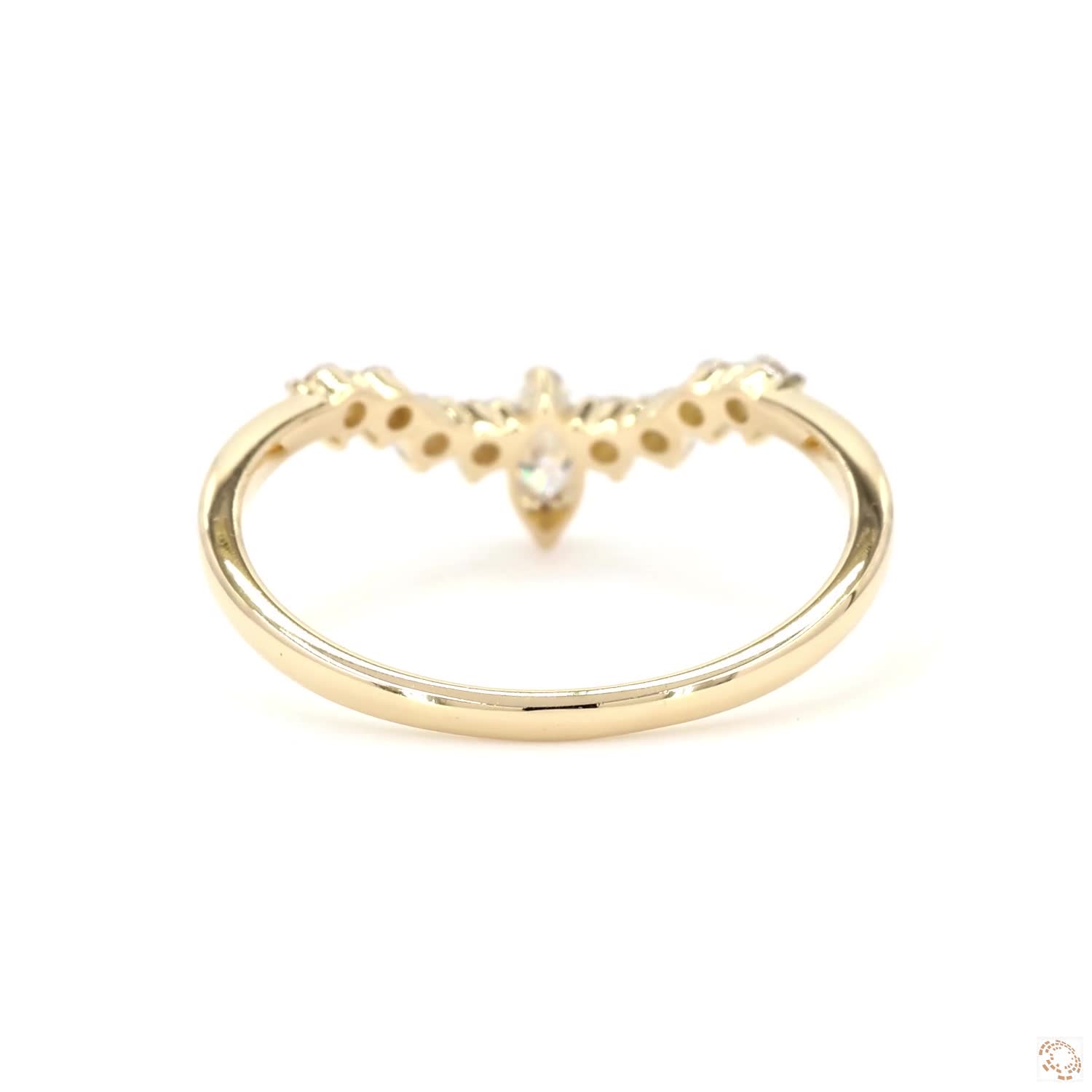 Elegant marquise diamond curved band minimalist stacking ring (DA60319)